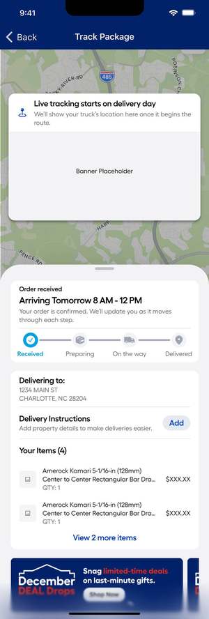 Truck — tracking starts on delivery day
