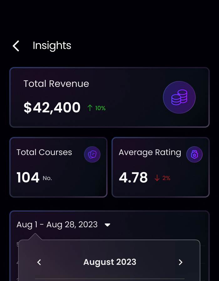 Insights — mobile, date picker