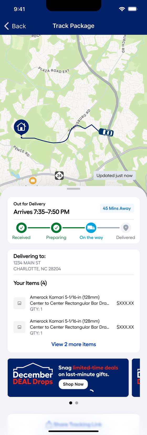 Live order tracking — s_otw